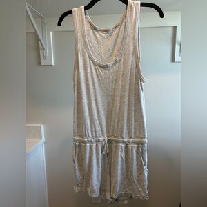 Vuori Light Gray Ribbed Jumpsuit